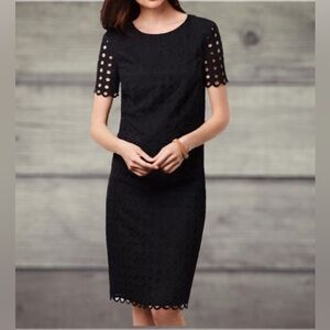 Talbots Elegant Black Knee Length Dress. NWT